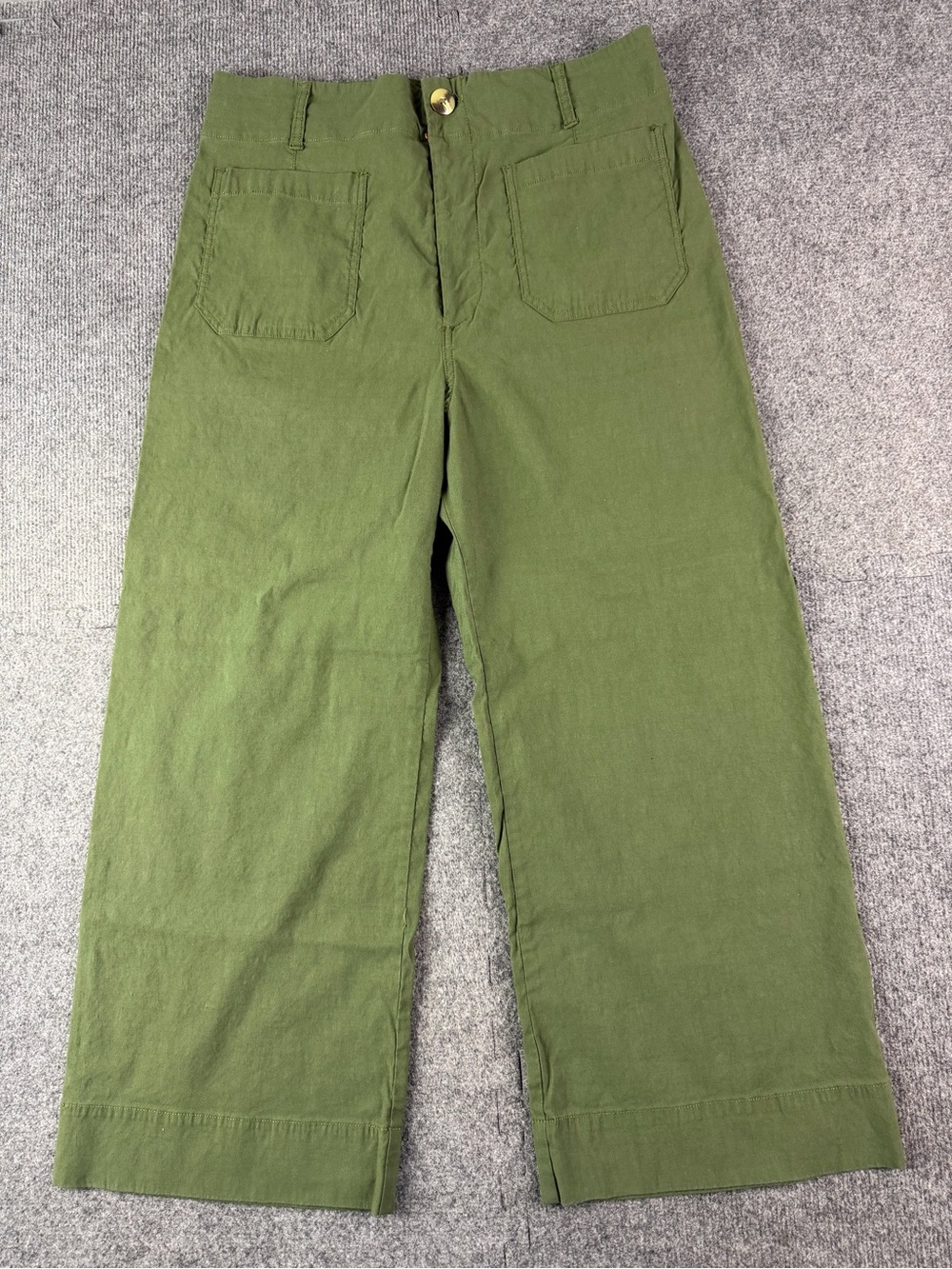 Maeve By Antropologir The Colette Women Linen Blend Wide Leg Cropped Pants Sz 33